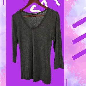 American Dream 3/4 Sleeve Large Grey Lounging Top